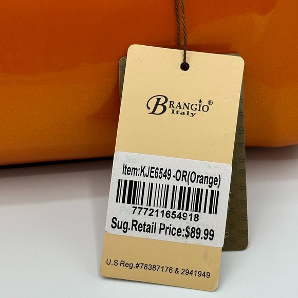 NWT Orange Metallic Brangio Italy Starry Embrace Diamond Handbag/Crossbo… - Picture 13 of 13